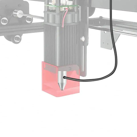 Air Assist Kit for Laser Engravers With Large Airflow And Adjustable 10 To 30 L Per Minute attached to laser nozzle in operation