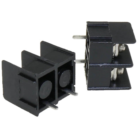 10 Pack Black 2 Position Plug And Play Terminal Block Connector 7.62mm Pitch PCB Mount Plastic Screw Terminal Block For Small Electronics Like Watches