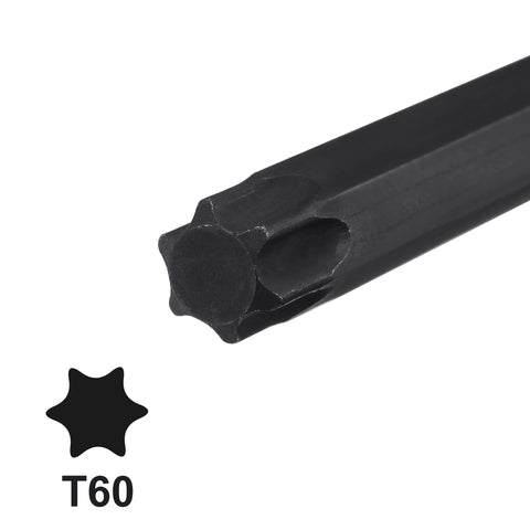 Close-up view of 1/2 Inch Drive Torx T60 Socket With S2 Steel Bits, Cr-Mo Sockets, 12 Inch Length Built For Real World Hand Use, hardened tip.