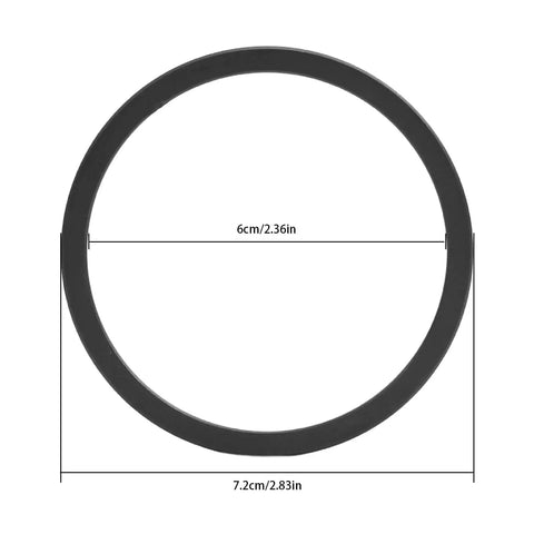 Front view of black wheel speed sensor tone ring for Versa 2012–2019 (rear ABS); 6cm inner diameter, 7.2cm outer diameter.