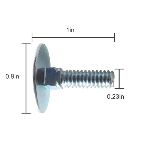 10-pack elevator bolts, zinc-coated, flat-head with washer, 1/4-20 x 1 in, rust resistant, Amazon brand