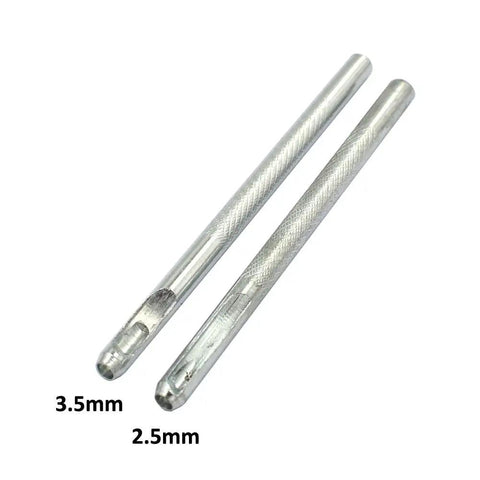 Pro Grade 7 Piece Metal Domed Rivet Setter Kit With 6mm 8mm And 10mm Rivet Setters Double Sided Bases For 6 8 10mm Rivets Plus 2.5mm And 3.5mm Hole Punches For Leather Denim And Metal Projects Durable Tool silver 2.5mm 3.5mm hole punches