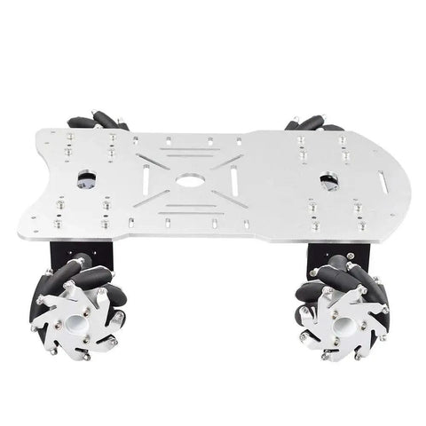 Mecanum Omni Wheel Robot Car Kit With 4X 12V 330RPM Motors 4WD Chassis For Arduino and Raspberry Pi DIY STEM Education Aluminum Frame