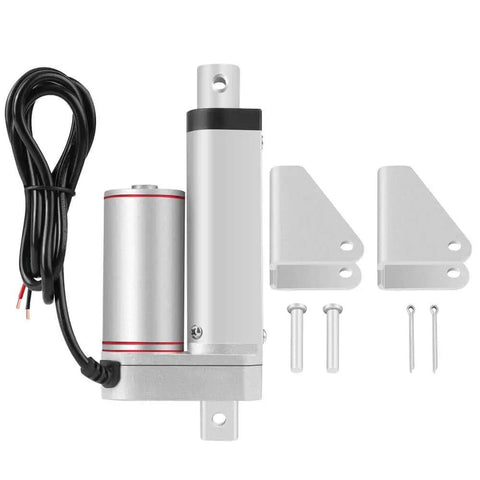 30mm Stroke Heavy Duty 750N Straight Line Electric Actuator 24V DC Drive for Industrial Machinery Applications with mounting brackets