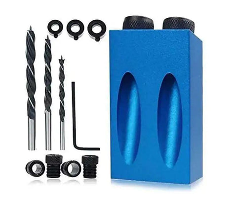Dope Pocket Hole Jig Kit For Woodworking, Aluminum Construction Built For Real Woodworkers, 0.2 Millimeter Precision, 15 Degree Drill Guide