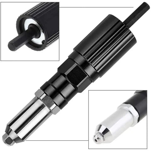 Rivet Gun Adapter Kit With Handle Grip Riveter Drill Attachment For Cordless Electric Drills Fast Riveting Tool With Insert Nut