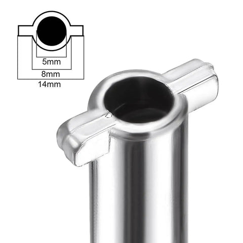 5 Pack Zinc Alloy Safety Keys For Electrical Cabinets And Water Meter Boxes 5mm Hole 54x40mm Nickel Plated Side View