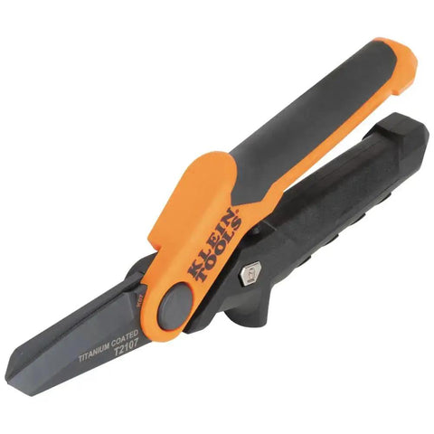 Titanium Coated Utility Scissors With Serrated Blades Built For Tough Jobs Stainless Steel Heavy Duty Shears Compact 7 Inch Design