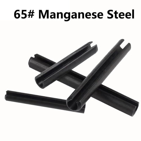 390 Piece Roll Pin Assortment Kit With 13 Pin Sizes From M1.5 To M6 In Spring Steel 65Mn Manganese Black Slotted Expansion Pins displayed