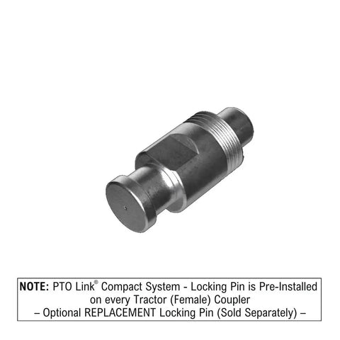 Compact PTO Quick Connect Duo Bundle For Sub Compact And Compact Category 1 Tractors And Implements Up To 70 HP Includes One Tractor Female Coupler And One Implement Male Coupler No Fuss Convenience, close-up of PTO locking pin component