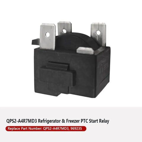 Three Pin Refrigerator And Freezer PTC Start Relay Fits True 969235 Replaces QPS2 A4R7MD3 for Reliable Cold Boost