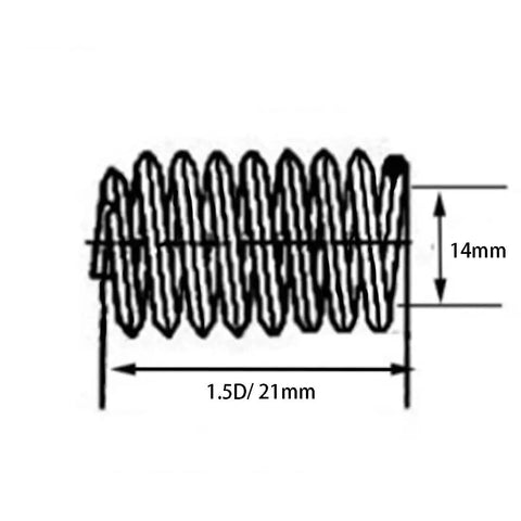 M14 By 2mm Pitch Helicoil Wire Inner Thread Inserts Made From 304 Stainless Steel for Heavy Duty Anti Loosening Performance, diagram