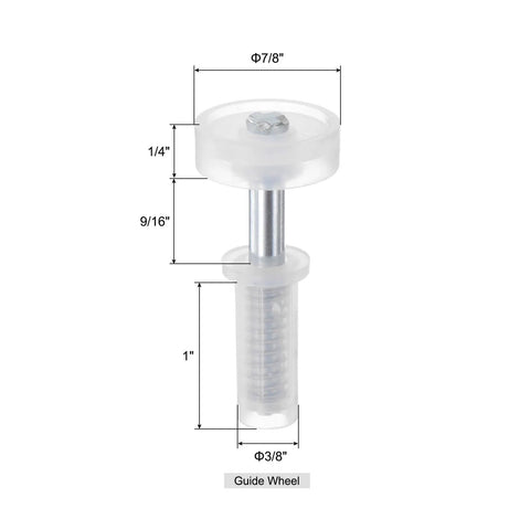 Bi-Fold Closet Door Rollers Seven-Eighths Inch Outer Diameter, Loaded Top Guide Wheels, Four Pack for Folding Pocket Doors