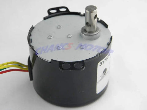 Mini Gear Motor Slow Speed 50KTYZ 110V 50 60 RPM Micro AC Motor with seat support bracket and metal mount stand 7mm shaft.
