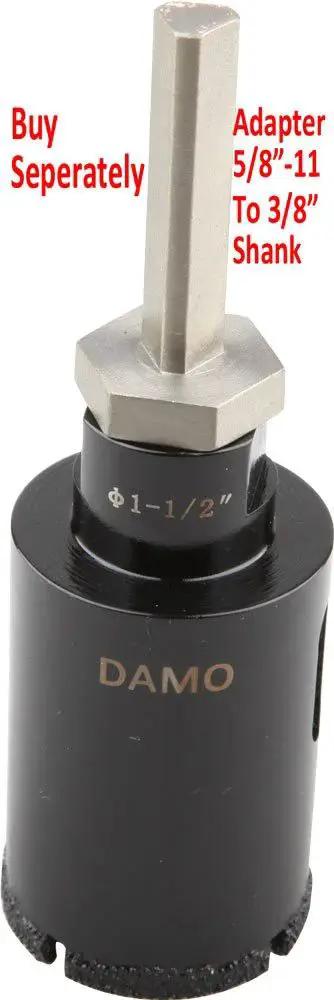 Front view of 1-1/2 Inch Diamond Core Drill Bit For Porcelain Ceramic Tile Quartzite Granite Marble Stone And Brick Wet Or Dry Use Vacuum Brazed