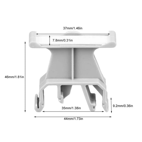 Front view of Universal 35mm Din Rail Terminal Marker Carrier Set Of 100 Pieces For Easy Wiring Labels with dimensions