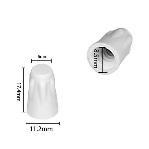 40-piece white ceramic wire connectors with twist caps for 22-10 AWG cables, high-temp use, Amazon BISS.