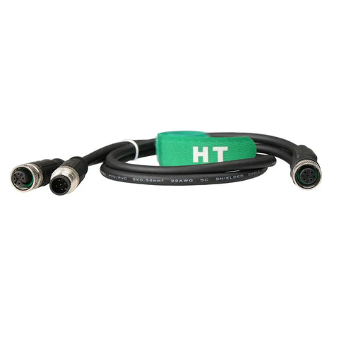M12 A-Coded 5-Pin Female To Dual 5-Pin Female Y-Splitter Cable, PVC Shielded, 50cm, for sensors and actuators