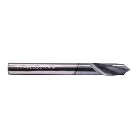 Pro Grade Solid Carbide Spotting Drill Set 5Pcs 1/4 Inch Shank 2 Flute 90 Degree AlTiN Coated for precise milling