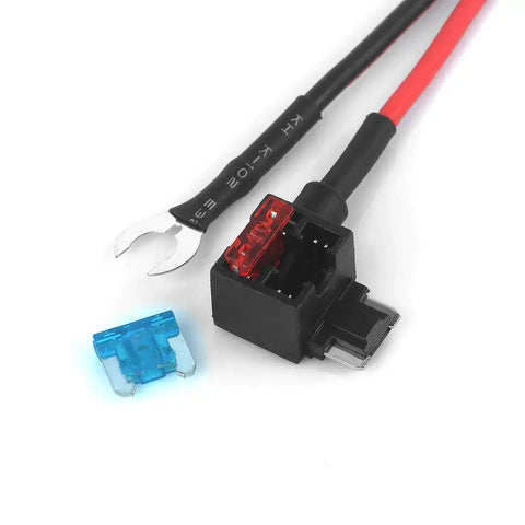 12V Add A Circuit Fuse Tap Adapter For Car Cigarette Lighter With 3.3 Ft 1 m 18 AWG Cable And Fuse Holder Easy Install