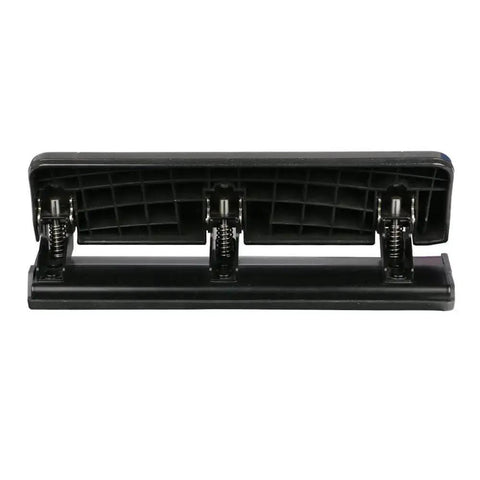Back view of Low-Force No-Fuss 3-Hole Punch For 20-Sheet Capacity, Heavy-Duty Desktop Paper Punch With Squeeze Handle, in black.