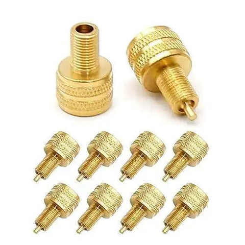 10 Pack Large Bore Tire Valve Adapters External Valve Stem Reducers 22 mm Length Gold Color Built To Last Tire Valve Connector