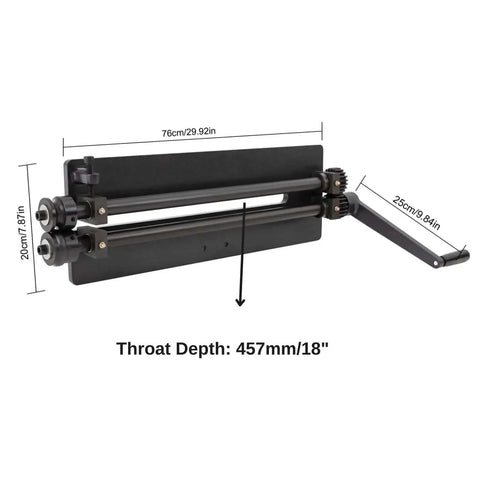 Bead Roller Sheet Metal Machine 18 Inch With 6 Die Sets Rotary Beading Tool dimensions diagram