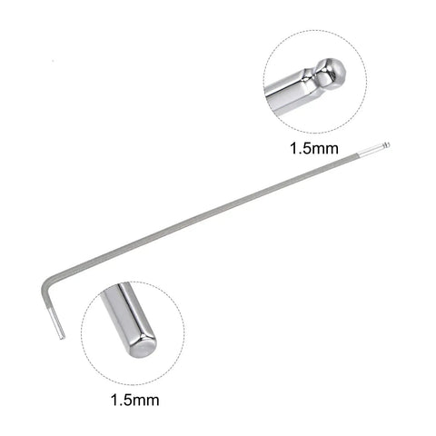 Heavy Duty 4 Piece 1.5mm Ball End Hex Key Wrench Set For Household DIY And Professional Machine Repairing L Shaped Long Arm With 91mm Length S2 Steel Durable By TOP VIGOR shown with close-up of 1.5mm ball-end tip.