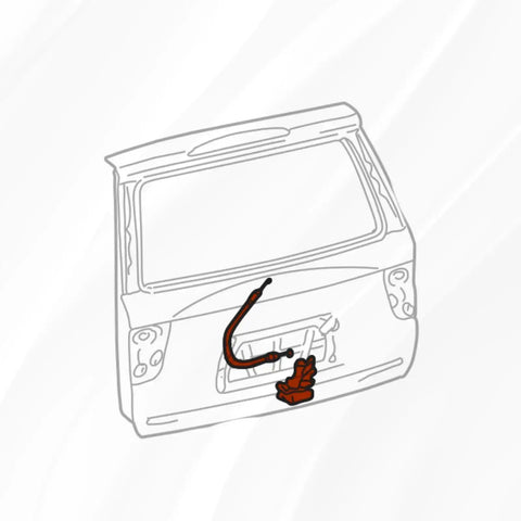 Illustration of Toyota Sequoia Rear Trunk Lock Actuator Replacement for 2001 to 2007 SUV Tailgate Latch 931861 installation area