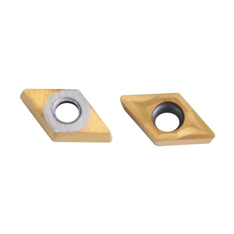 Durable Carbide Inserts DCMT070204 For Metal Lathe CNC Tools, tungsten carbide tips visible, 2 side views