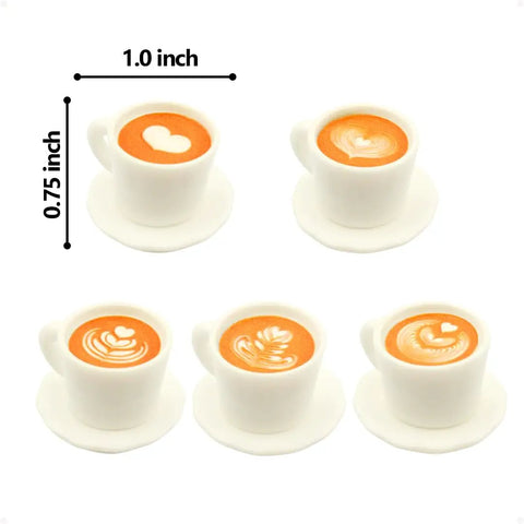 Door Hinge Heads Decorative Topper Set Of 5 Magnetic Latte Art Coffee Hinge Heads For Miniature Door Hinges Fun Quirky