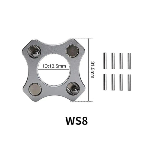 Efficient T8 Z Axis Lead Screw Magnetic Coupler WS8, silver, with dimensions shown, ID 13.5mm, compatible with 3D printers and CNC equipment