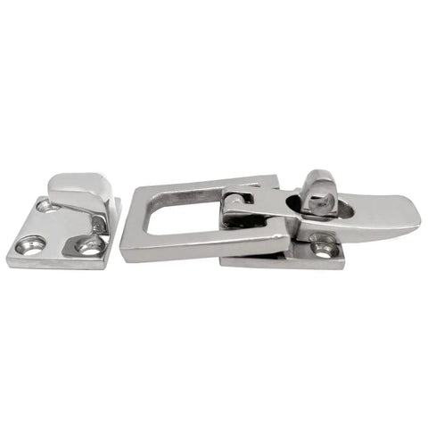 Two marine-grade boat hatch latches, 316 stainless steel with lockable hold-down clamps