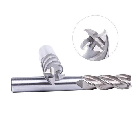 End Mill Set Of 8 High Speed Steel HSS 4 Flute Straight Cutters For Milling And Slotting In Metalworking And Woodworking