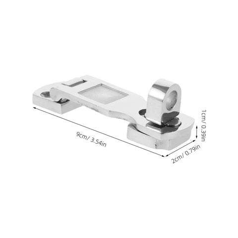 Side view of Sosoport stainless steel marine trailer latch with rotating lock, 9 cm long