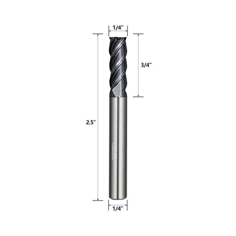 Durable Carbide End Mill Square Cutter Set For Cutting Alloy Steel Cast Iron And Hardened Steel 4 Flute One Quarter Inch Shank High Precision Ground Bits With MAH Coating For Heat Resistance And Long Life Two Pack By WEXWE Tools