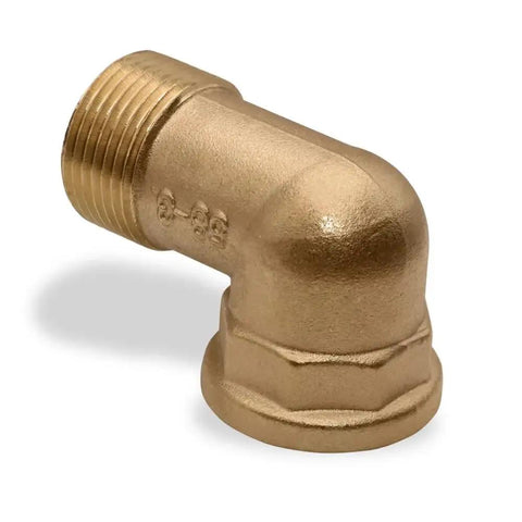 Brass Elbow Pipe Fitting Three Quarter Inch Male To Three Quarter Inch Female 90 Degree Connector For Repair side view