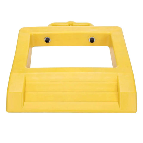 Heavy Duty Pallet Truck Stopper Chock For Pallet Jack 14 Inch Long 12 Inch Wide 2 Inch High Yellow Portable Carrying Handle