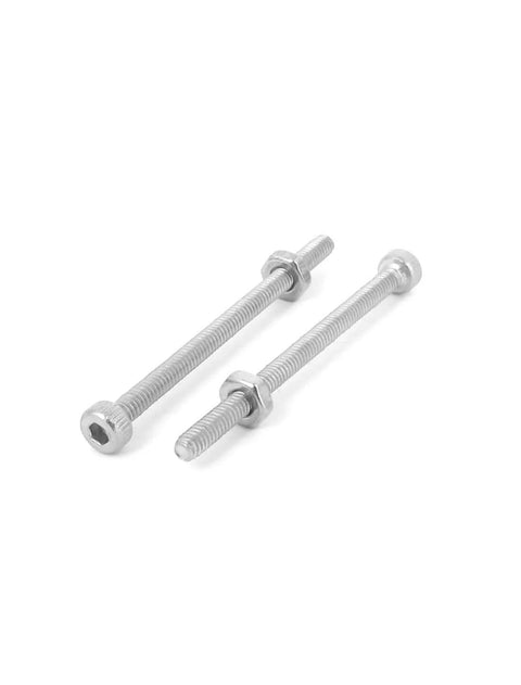 Close-up of Stainless Steel M2x30mm Hex Socket Cap Screws Knurled Head Bolts Set, 20 Pieces, Silver Tone, 0.4mm Thread Pitch