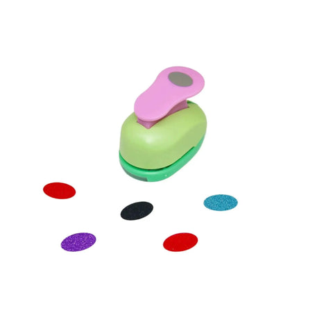 1 Inch Oval Punch Lever Action For Paper Crafting And Scrapbooking Easy To Use EVA Punches shown with colorful paper ovals