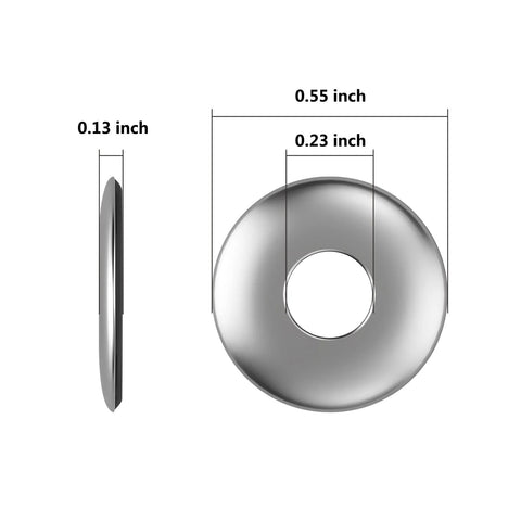 Sealing washer, #10, 304 stainless with bonded neoprene/EPDM; outer 0.55 in, inner 0.23 in, thick 0.13 in.