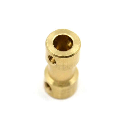 Brass shaft coupling connector for 5mm motor shaft with set screws