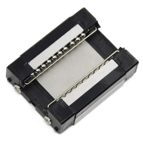 Black MGN12C Carriage Block With Anti Fall Strips For 12mm Linear Motion Slide Rail Guide, Includes Spare Steel Balls And Precision Mount Holes