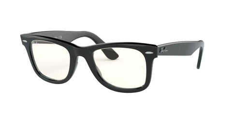 Original Wayfarer Polarized Sunglasses With Photochromic Clear To Gray Lenses, Black Square Frame, 50mm, Evergllasses, front view