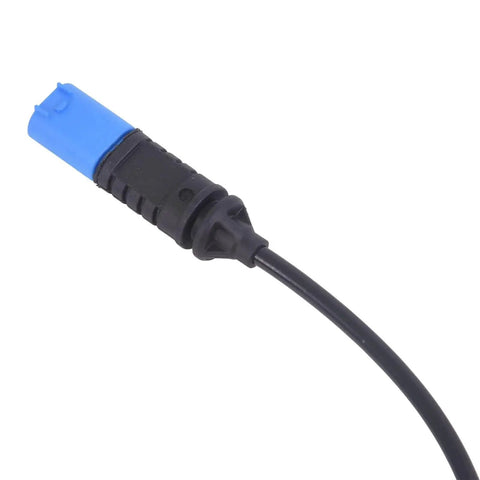 Brake pad wear sensor front with blue plastic connector and black cable