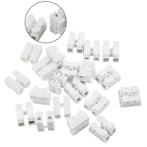 Spring Wire Connector Terminal Block 2 Pin Quick Connect Cable Clamp For LED Strip Lights No Screws Needed Fast Install 20 12 AWG