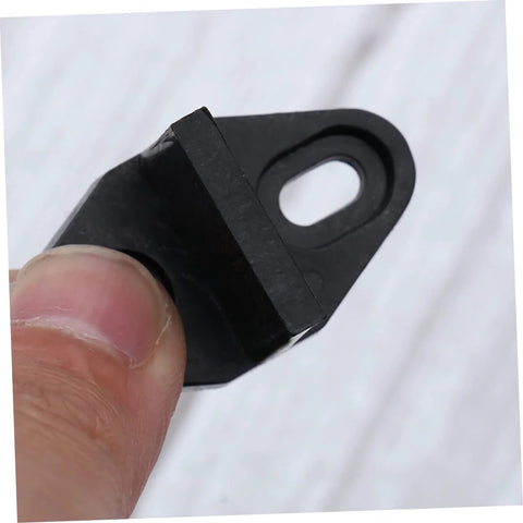 Close-up of Sliding Barn Door Floor Guide With Ground Mount Carbon Steel Roller Guide Double Wheel Bearing System in black material.