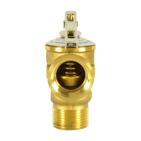 Brass HYDRO MASTER safety relief valve with 3/4 in NPT thread, 150 PSI for hot water systems