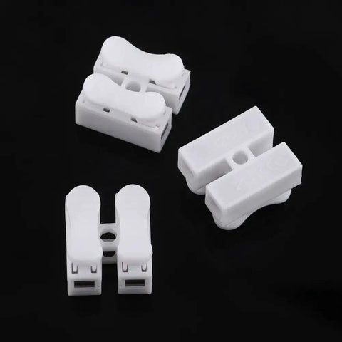100 Pack Mini Quick Wire Connectors CH2 Quick Cable Connectors Terminal Blocks For Electrical Controls Power Supplies And Home Appliances Flame Retardant Plastic Copper Cores Steel Clamping Pins For Easy Reliable Installations