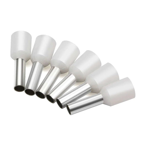 Insulated Copper Wire Ferrules Connectors 1000 Pieces For AWG 22 And 0.5mm2 Crimp Pins Cord End Terminals White Tin Plated